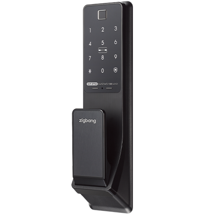 직방 보안강화 지문 푸시풀 디지털 손잡이 있음 도어락 SHP-DP940