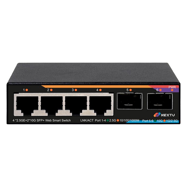 넥스트유 4포트 2.5G 10G 2SFP 멀티기가 웹스마트 스위치 허브 스재미