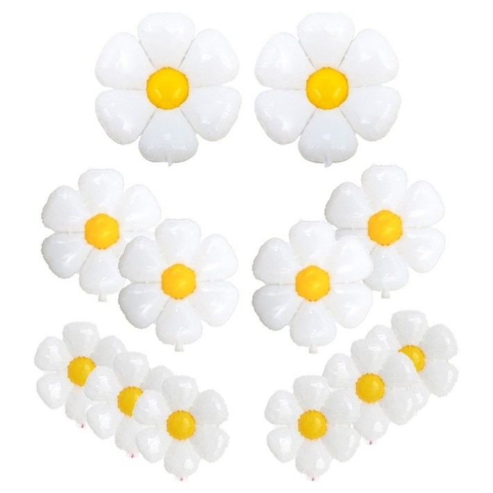 코히모 데이지 꽃 파티 풍선 대형 2p  중형 4p  소형 6p 세트, 1세트, 혼합색상
