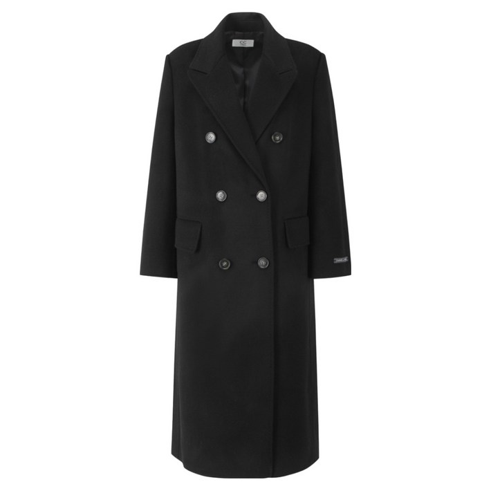 씨씨콜렉트 여성용 더블 버튼 피크드 칼라코트