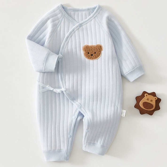 베베니즈 신생아용 도톰골지 뽀글곰 배냇 우주복