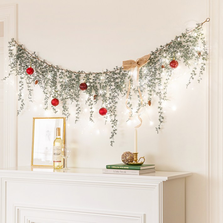 뷰티풀데코센스 조화 가랜드 은하수 LED 전구 225구, 블루그레이, 1개