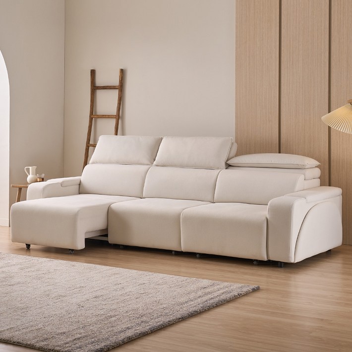 서울소호 무빙 리클라이너 슬라이드 4인용 소파 방문설치, 아이보리