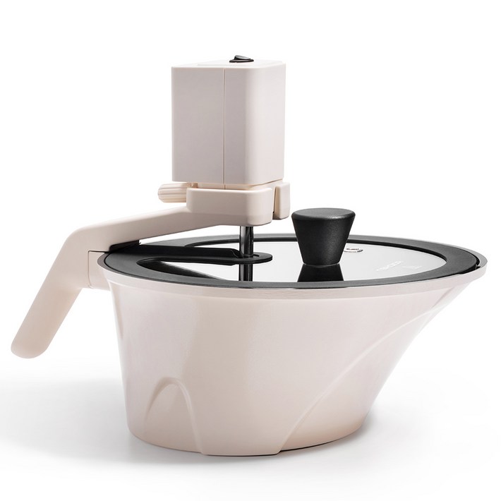 로이첸 인덕션 아이지글 자동회전롤팬 크림, 36.7cm, 1개