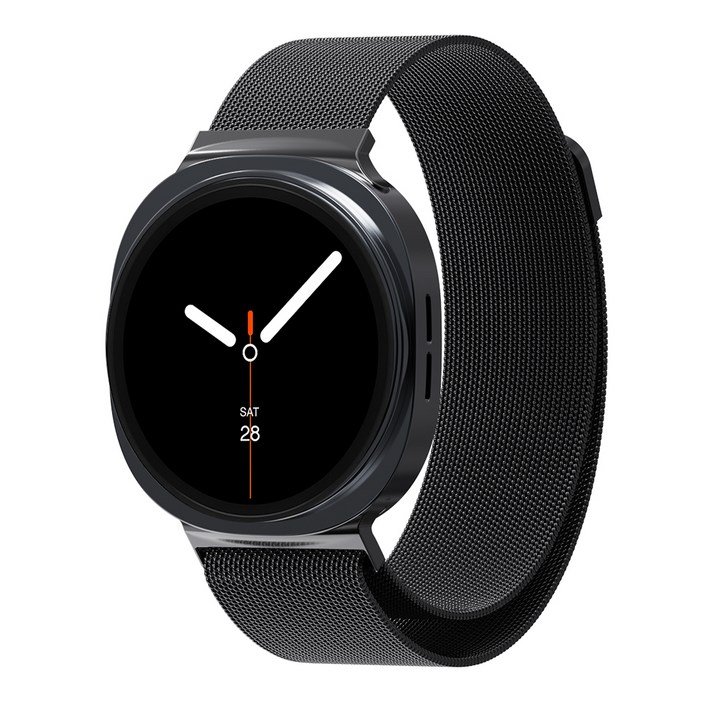 칸탐 갤럭시워치 클래식 밀레니즈 메탈 스트랩, 블랙, 1개