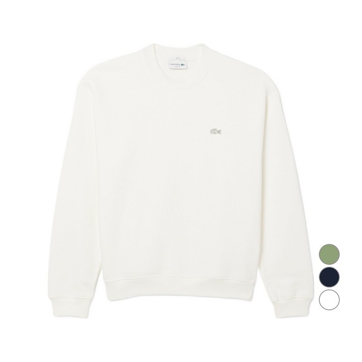 라코스테 남성용 크록 시그니처 루즈핏 면 크루넥 풀오버 SH774555N