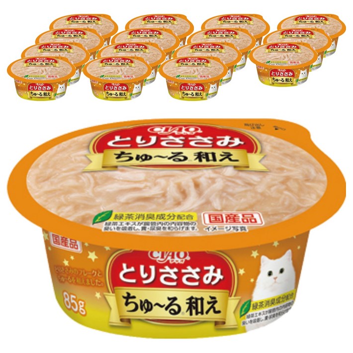 챠오츄르 고양이 범벅컵, 닭가슴살, 85g, 16개