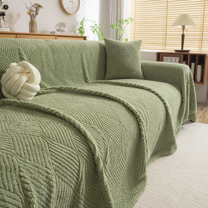 테이아 플러시 솔리드컬러 타월담요겸 소파커버