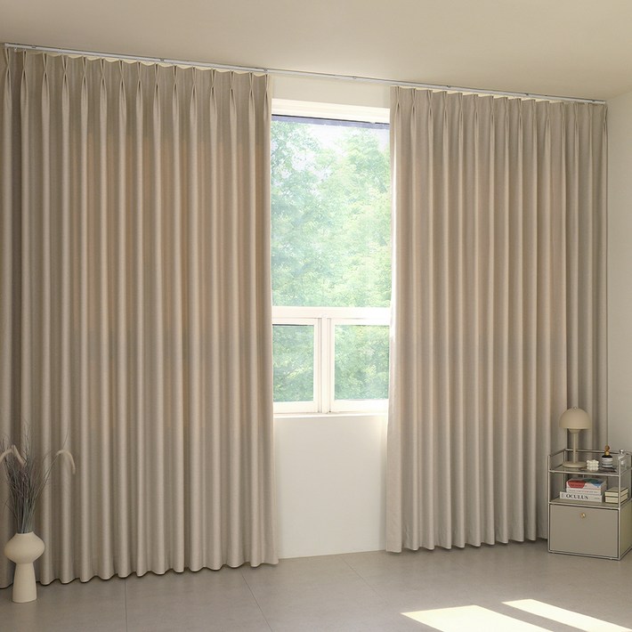 창안애 나비주름 주름유지가공 형상 플레인 암막커튼