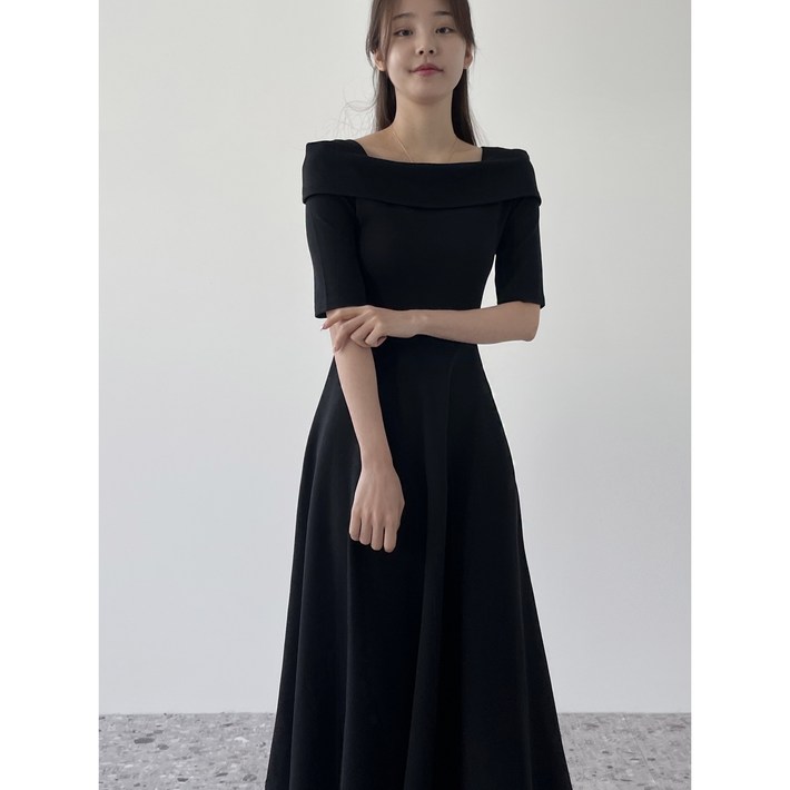 오픈숄더 결혼식 하객룩 격식룩 돌잔치 피로연 상견례 롱원피스