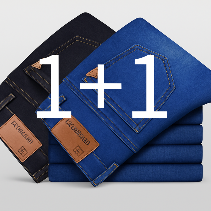 1+1 여름 작업복 청바지 남성 중년 빅사이즈 시원한 튼튼한 데님 팬츠