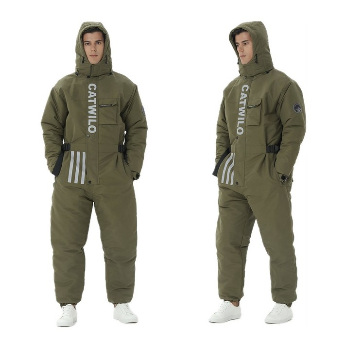 지누오  오토바이 방한복 배달 라이딩 일체형 우주복 허리조절가능스키복 겨울 스즈끼복 배달 방한복 바이크 방한 용품 패딩