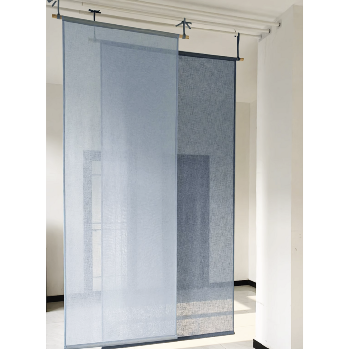 일본식 모시 커튼 조각보 카페 가림막 여름