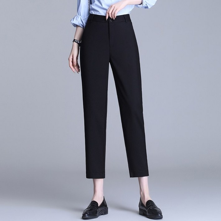 춘게엘 (S-5XL) 여성 빅사이즈 사계절 정장바지  9부 스판바지 편한팬츠 dng012-214