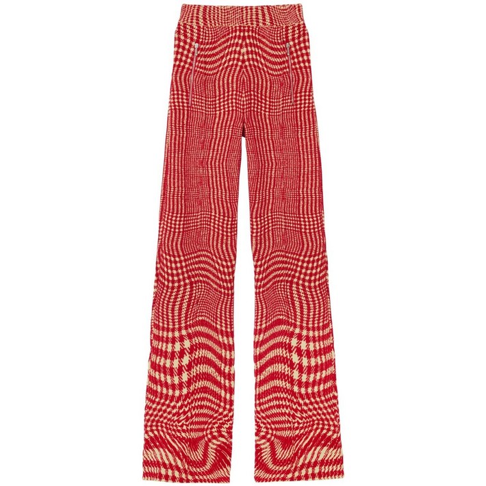 버버리 와프 하운즈투스 패턴 플레어 팬츠