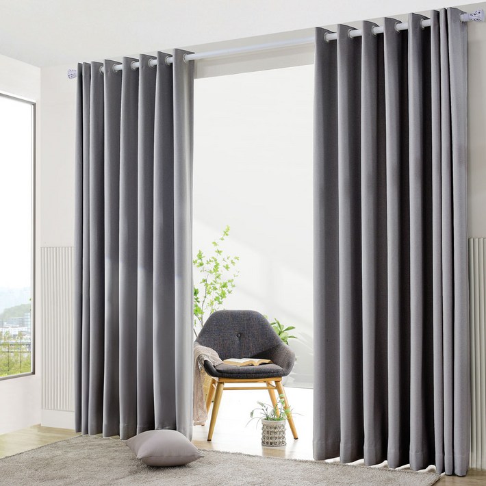 스마일데코 커튼봉에 끼우는 100프로 암막 형상기억 커튼 도톰한 사계절 열차단 방한방풍 거실 안방