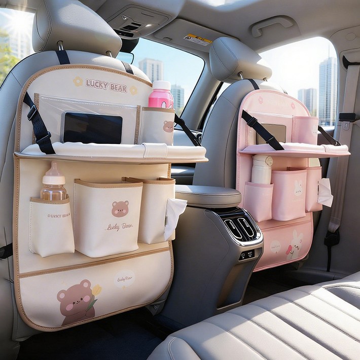 차량용 테이블  카툰 만화 조형 뒷좌석 수납함 큐티한  스타일 다용도 자동차 인테리어