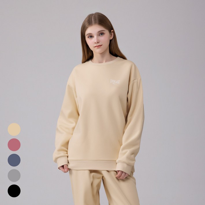 에버라스트 여성 기모 맨투맨 티셔츠 긴팔티