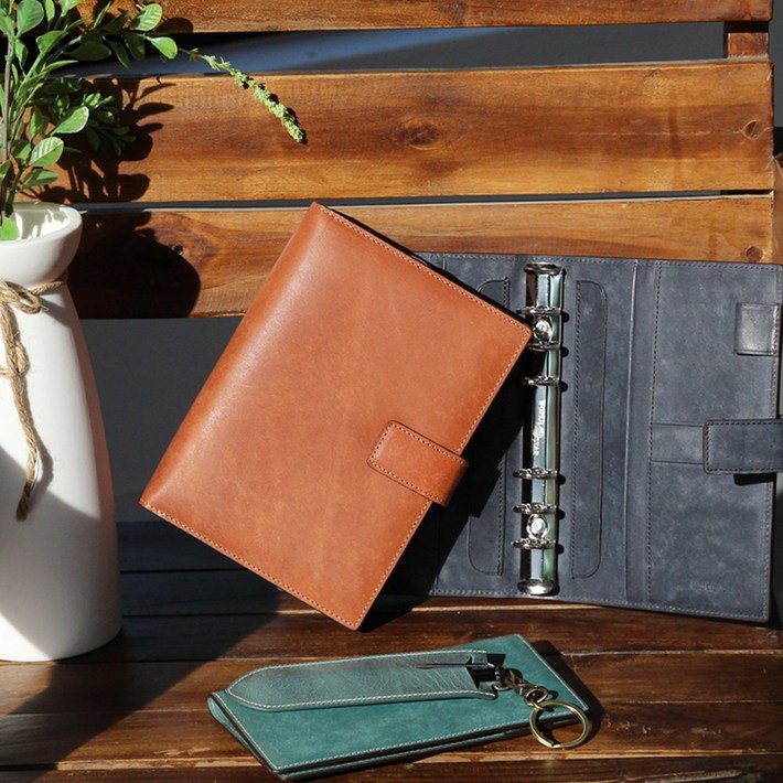 2026 마뜨 푸에블로 베지터블 소가죽 프리미엄 b6 40절 올해 만년 업무 가죽 6공 다이어리 커버 속지포함, 탄브라운D77402