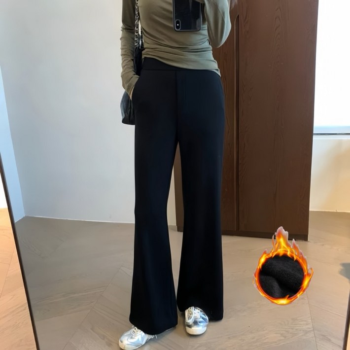 큐엔유 여성 날씬한 기모 밴딩 부츠컷 팬츠 숏 중 롱 빅사이즈까지 매직스판 바지