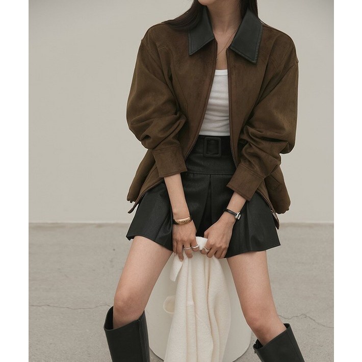 다바걸 DampB made  베인스웨이드배색자켓