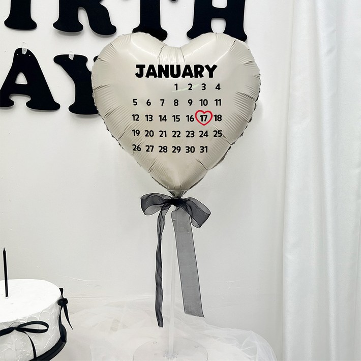 파티아일랜드 캘린더 하트 스탠드 세트 달력 생일 기념일