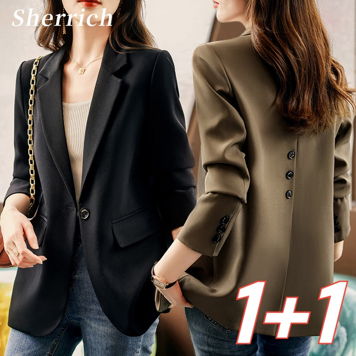 Sherrich 여성정장자켓 캐주얼 여성자켓 소매 심플 봄가을
