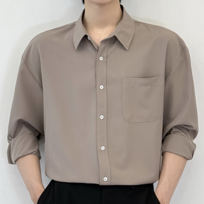 데이로아 남자 빅사이즈 오버핏 남방 링클프리 캐주얼 여름 긴팔셔츠