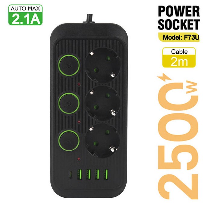 변환어댑터 무접지 멀티 아답타 EU 220v 플러그 AC 멀티탭 콘센트 US 110vB 포트가 있는 유럽 표준 전원 스트립 연장 케이블 네트워크 필터 개별 스위치