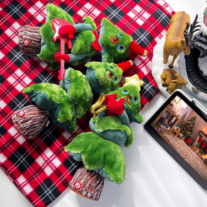 멜로디 댄싱트리 춤추는 트리 인형 크리스마스소품 홈파티 리빙데코 루돌프 눈사람