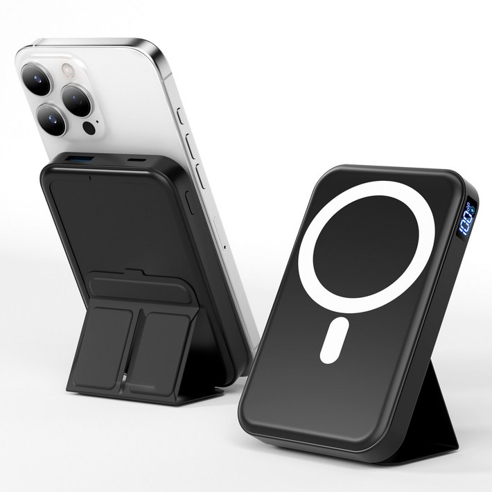 TRYSEEK 맥세이프 보조배터리 10000mAh 무선 보조배터리 고속충전 PD22.5W QC3.0 C타입 핸드폰거치대