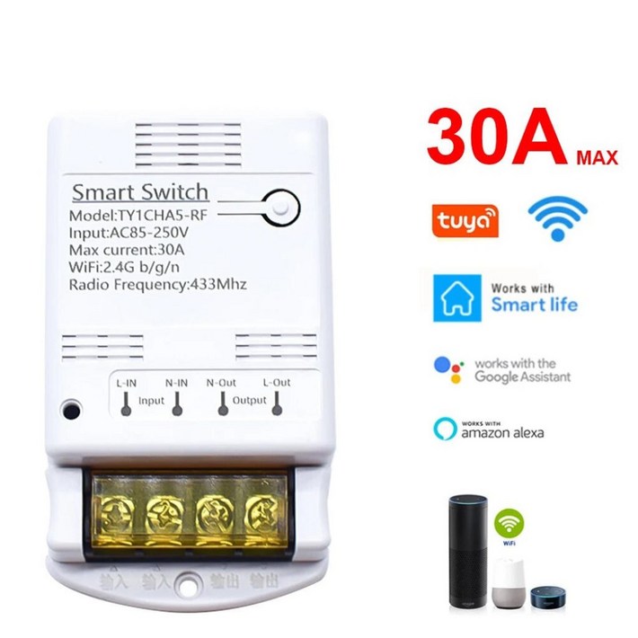 TUYA WIFIRF 스마트 스위치 RF433 차단기 30A TUYA WIFIRF 스마트 스위치 RF433 차단기 30A