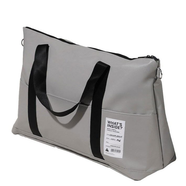 컬러홀릭 업사이클 보스턴백 여행용 캐리어 경량 캠핑용품 스포츠 방수 대용량 수납 보조가방, 실버