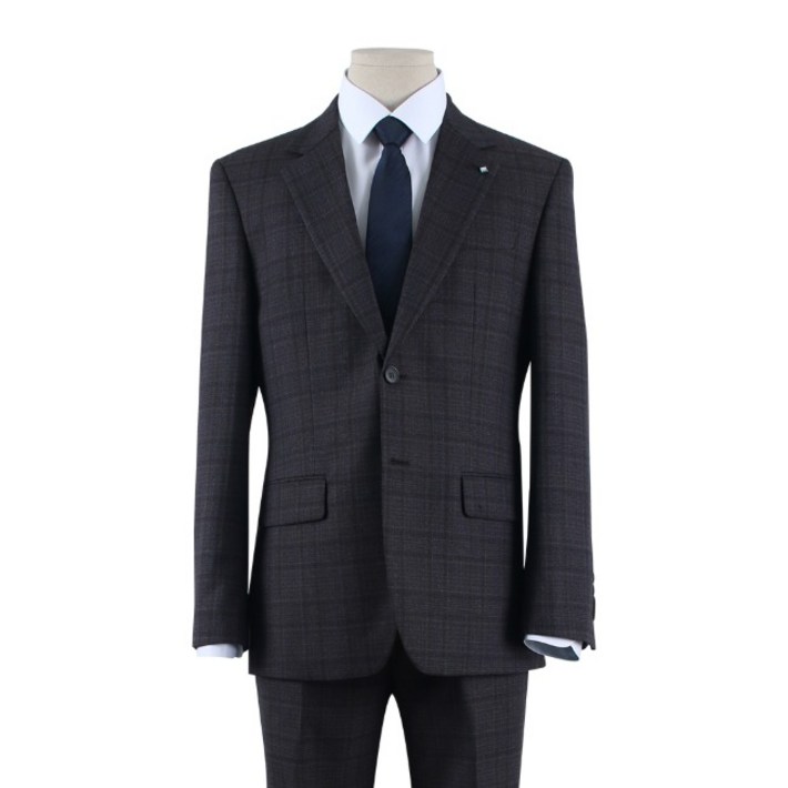사계절 모직 브라운 체크 정장세트 TSU315064