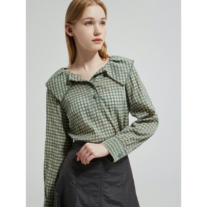 씨씨콜렉트 중계점 빅카라 체크 블라우스 C223MSC005 씨씨콜렉트 중계점 빅카라 체크 블라우스 C223MSC005
