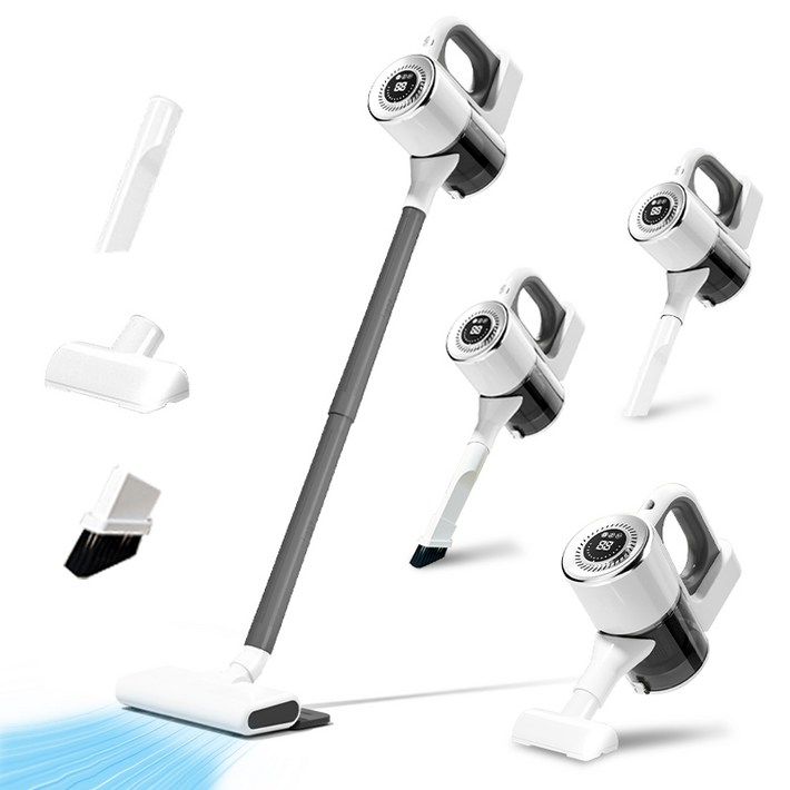 RichMagic 핸디형 4 in 1 무선청소기 LED 강흡입력 디지털 디스플레이 다용도 진드기제거 청소가정용차량용