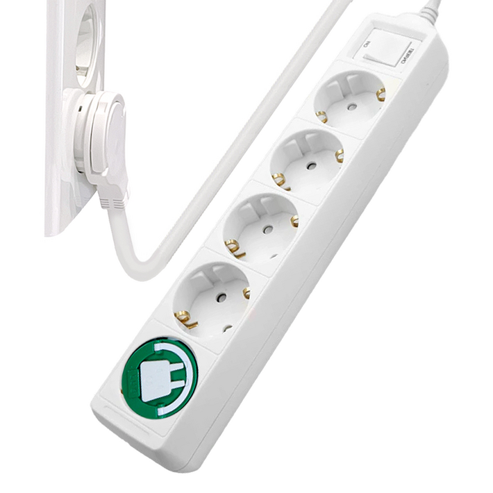 러그박스 5구 접지 화이트 납작 멀티탭 고용량 과부하차단 멀티콘센트