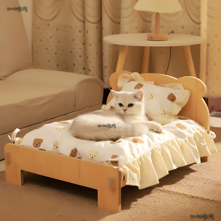 친환경 원목  고양이 침대 해먹 강아지침대  시트세트
