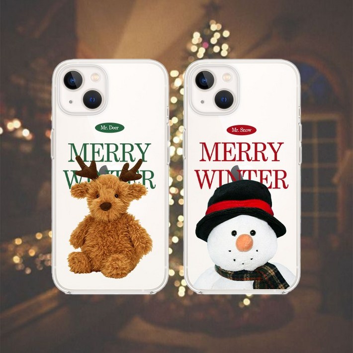 블링블링케이스 메리 윈터 프렌즈 ver.1 아이폰 갤럭시 투명 젤리케이스