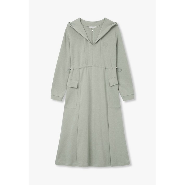 보브 후디드 엠브로이더리 슬릿 롱 원피스 7154337201 뉴코아일산