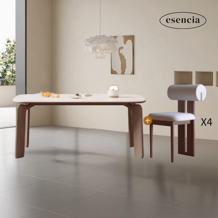 이센시아 엔틱 4인용식탁 6인용식탁 가정용 테이블 식탁의자세트, 우드컬러