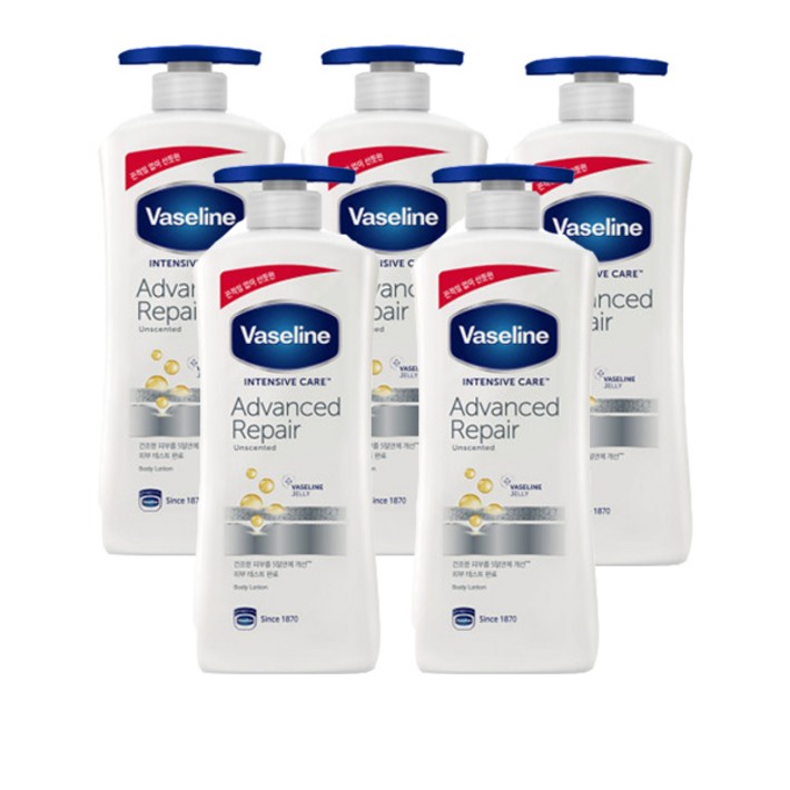바세린 인텐시브케어 어드밴스드 리페어 바디로션, 600ml, 5개
