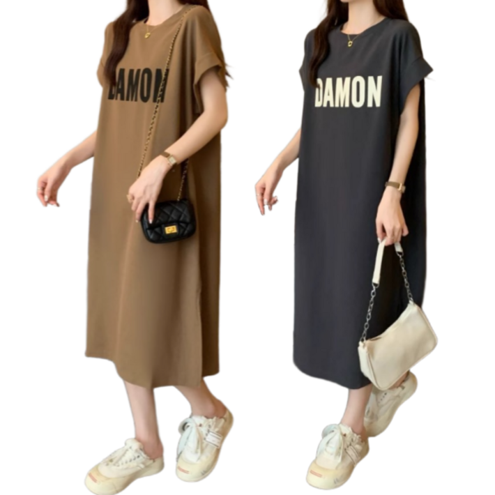Dandi 루즈핏 반팔 롱 원피스 2종세트