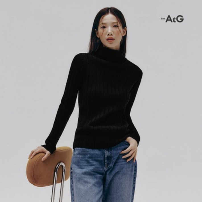 론칭가 89,900원 더엣지 23FW 울 혼방 윈터 터틀넥 니트 4종