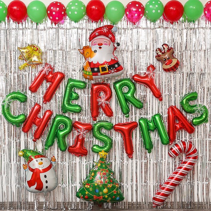 피앤비유니티커튼포함 크리스마스 풍선 로얄 파티커튼 세트 모음