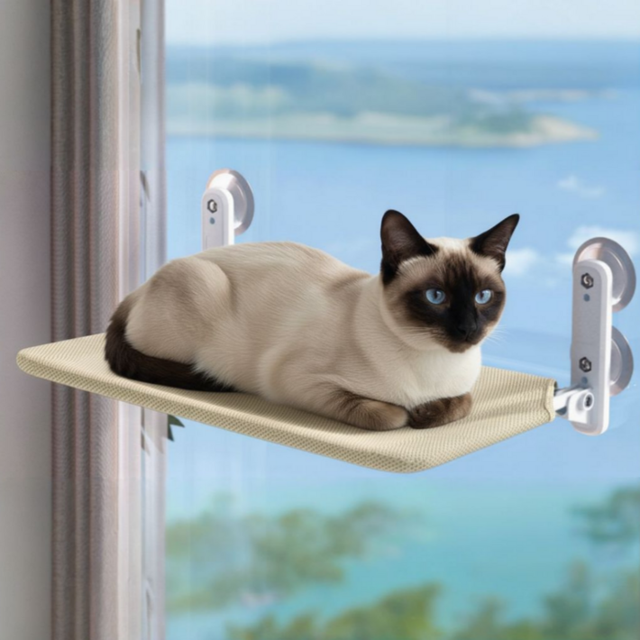 무타공 프리미엄 흡착식 고양이 창문 해먹 접이식 애묘용품 캣윈도우 침대