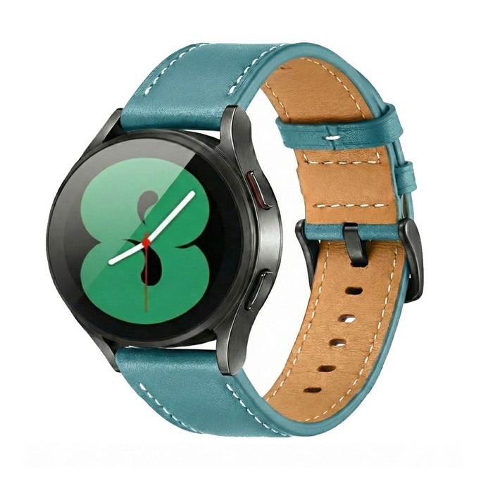 삼성 갤럭시워치5 40 44MM 워치5프로 45MM 고급 가죽 시계줄 밴드 스트랩 R900910920905915925 호환, 민트