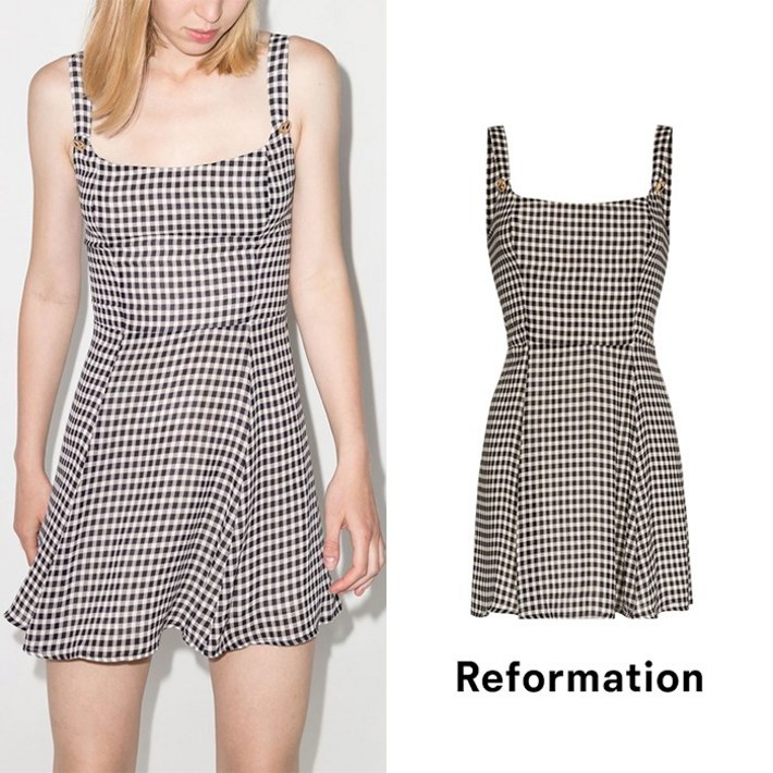 Reformation 리포메이션 깅엄 미니 드레스 원피스