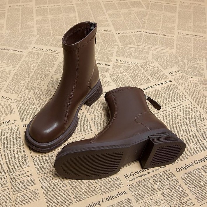 Angel   여성 워커 스퀘어앵클부츠 위프키베이직 통굽부츠4cm