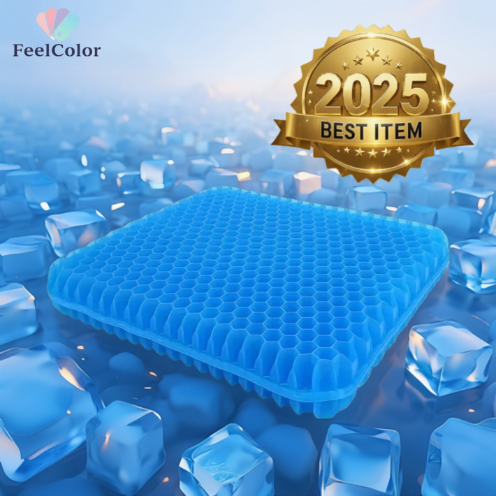 FeelColor 쿨 실리콘 시원한 방석 2025년 최신형 벌집 통풍 커버 세트 FeelColor 쿨 실리콘 시원한 방석 2025년 최신형 벌집 통풍 커버 세트